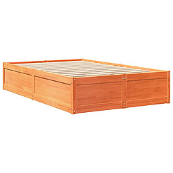 Avis vidaXL Cadre de lit sans matelas cire marron 120x200cm bois pin massif