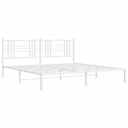Avis vidaXL Cadre de lit métal sans matelas et tête de lit blanc 183x213 cm
