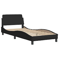 Avis vidaXL Cadre de lit avec tête de lit Dover noir 90x200 cm tissu