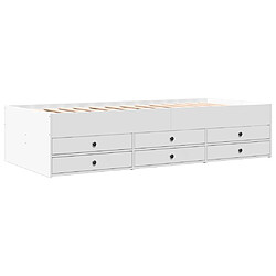 Avis vidaXL Lit de jour avec tiroirs sans matelas blanc 90x190 cm