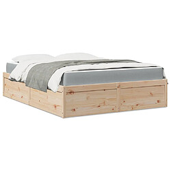vidaXL Lit avec matelas 140x200 cm bois massif de pin
