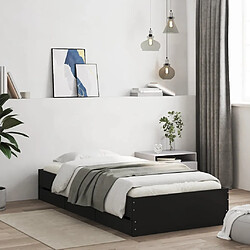 vidaXL Cadre de lit avec tiroirs sans matelas noir 75x190 cm