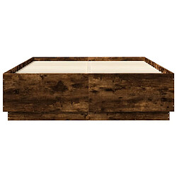 Acheter vidaXL Cadre de lit sans matelas chêne fumé 150x200 cm