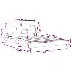 vidaXL Cadre de lit sans matelas Zadar blanc 140x200 cm similicuir pas cher