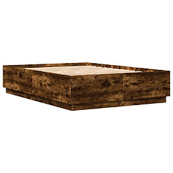 Avis vidaXL Cadre de lit sans matelas chêne fumé 150x200 cm