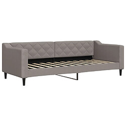 Acheter vidaXL Lit de jour avec gigogne et tiroirs taupe 80x200 cm tissu