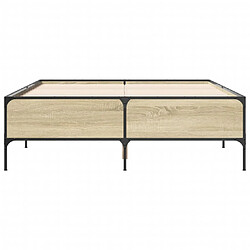 Acheter vidaXL Cadre de lit sans matelas chêne sonoma 135x190 cm