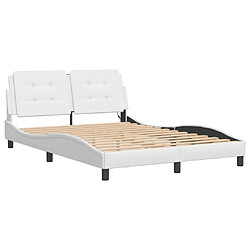 Avis vidaXL Cadre de lit avec LED sans matelas Zadar blanc 140x200 cm