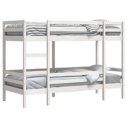 Acheter vidaXL Lit superposé sans matelas blanc 90x200 cm bois de pin massif