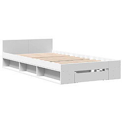 Avis vidaXL Cadre de lit avec tiroir sans matelas blanc 100x200 cm
