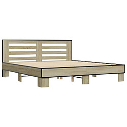 Avis vidaXL Cadre de lit sans matelas chêne sonoma 200x200 cm