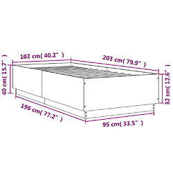 vidaXL Cadre de lit avec LED sans matelas blanc 100x200 cm pas cher