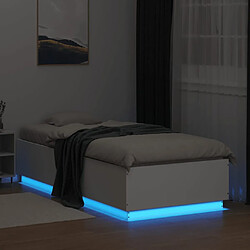 Acheter vidaXL Cadre de lit avec LED sans matelas blanc 100x200 cm