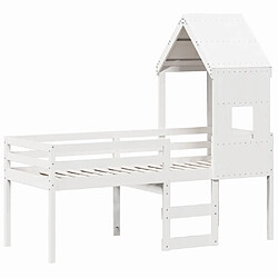 Avis vidaXL Lit haut sans matelas blanc 80x200 cm bois de pin massif