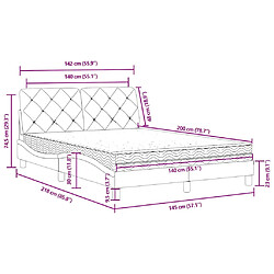 vidaXL Lit avec matelas bleu 140x200 cm velours pas cher