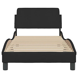Acheter vidaXL Cadre de lit avec tête de lit Dover noir 90x200 cm tissu