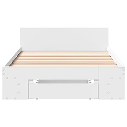 Acheter vidaXL Cadre de lit avec tiroir sans matelas blanc 100x200 cm