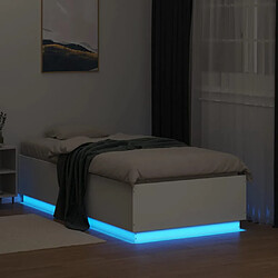 Acheter vidaXL Cadre de lit avec LED sans matelas blanc 75x190 cm