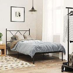 vidaXL Cadre de lit métal sans matelas avec tête de lit noir 90x190 cm 