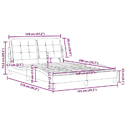 vidaXL Cadre de lit sans matelas Zadar blanc 120x200 cm similicuir pas cher