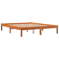 Avis vidaXL Cadre de lit sans matelas cire marron 160x200cm bois pin massif