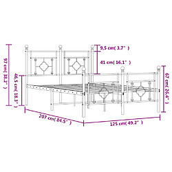vidaXL Cadre de lit métal sans matelas et pied de lit blanc 120x200 cm pas cher