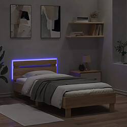 Acheter vidaXL Cadre de lit sans matelas avec lumières LED 90x190 cm