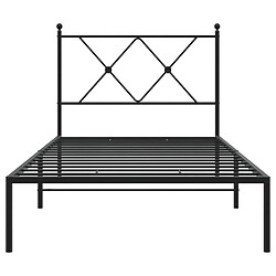 Acheter vidaXL Cadre de lit métal sans matelas avec tête de lit noir 90x190 cm