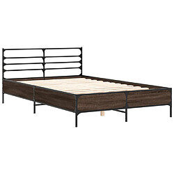 Avis vidaXL Cadre de lit sans matelas chêne marron 135x190 cm