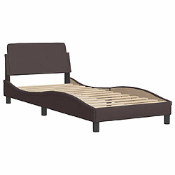 Avis vidaXL Cadre de lit Dover marron foncé 80x200 cm tissu