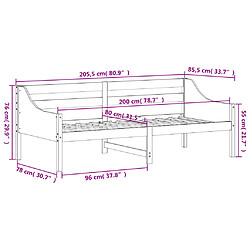 vidaXL Lit de jour sans matelas cire marron 80x200 cm bois pin massif pas cher