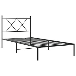 Avis vidaXL Cadre de lit métal sans matelas avec tête de lit noir 90x190 cm