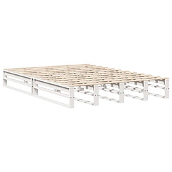Avis vidaXL Cadre de lit sans matelas blanc 135x190 cm bois de pin massif