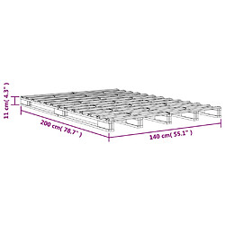 vidaXL Lit de palette sans matelas cire marron 140x200 cm pin massif pas cher