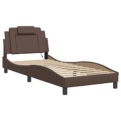 Avis vidaXL Cadre de lit Viana avec LED sans matelas marron 80x200 cm