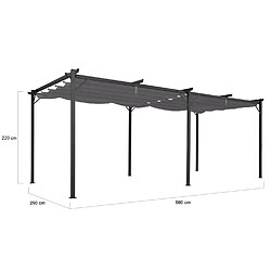 Idmarket MARKET Pergola 3x6 M Gris pas cher