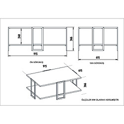 Decorotika Table Basse Polka - Effet Marbre Blanc pas cher