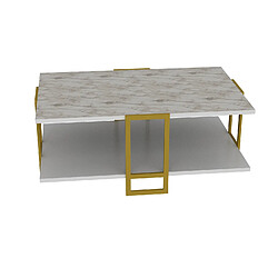 Decorotika Table Basse Polka - Effet Marbre Blanc