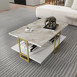 Acheter Decorotika Table Basse Polka - Effet Marbre Blanc