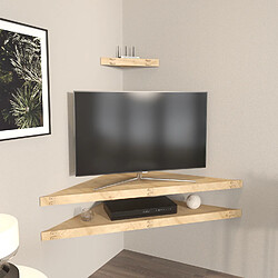 Decorotika Meuble TV d`angle mural Mensi en MDF, fait à main, 3 pièces