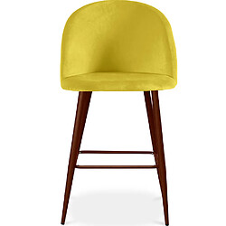 Acheter ICONIK INTERIOR Tabouret tapissé en velours - Design scandinave - 66cm - Evelyne Jaune