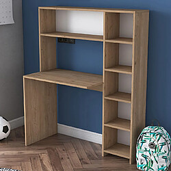 Hanah home bureau avec caisson - Marron pas cher