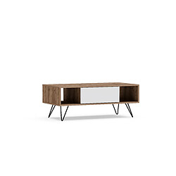 Decorotika Table basse Mistico - Blanc & Noyer