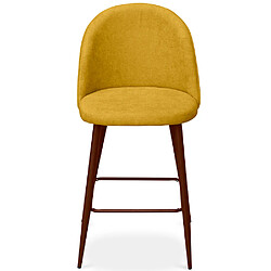 Acheter ICONIK INTERIOR Tabouret rembourré en tissu - Design scandinave - 66cm- Evelyne Jaune Clair
