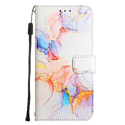 Étui Oneplus Nord CE 4 Lite Blanc Étui portefeuille - Cuir PU - Motif marbre - Protection complète - Fonction béquille