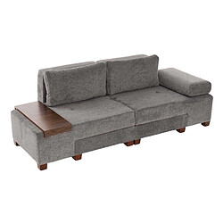 Hanah Home Canapé 3 places convertible en chenille Perenna gris.