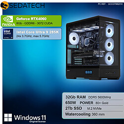 Sedatech PC Gamer XL Vision • Intel Core Ultra 9 285K • RTX4060 • 32Go DDR5 • 2To SSD M.2 • Windows 11