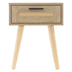 Ml-design Table de chevet rotin - Beige
