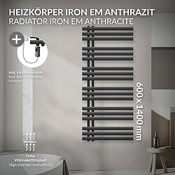 LuxeBath Radiateur de salle de bain anthracite 60x140 cm