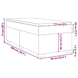 vidaXL Sommier à lattes de lit avec matelas Marron foncé 90x200 cm pas cher